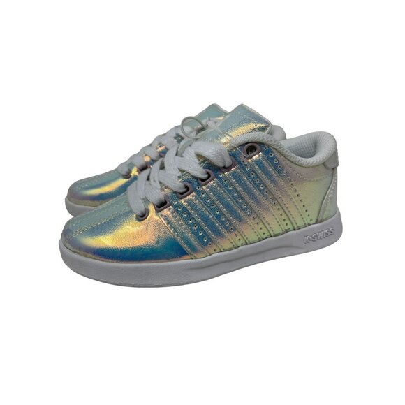 KSwiss‎ Classic Unisex Kids Size 11 Sneakers Holographic Iridescence Metallic - Picture 1 of 6